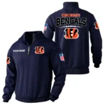Cincinnati Bengals Quarter Zip Sweatshirt Stand Collar Custom Name