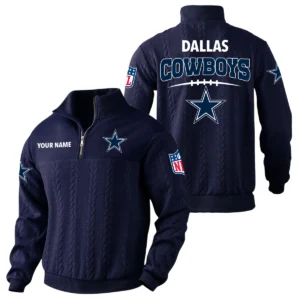 Dallas Cowboys Quarter Zip Sweatshirt Stand Collar Custom Name