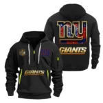 New York Giants Half-Zip Hoodie Multi-Pocket Custom Name
