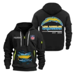Los Angeles Chargers Half Zip Hoodie Sports Hooded Multi-Pocket, Custom Text