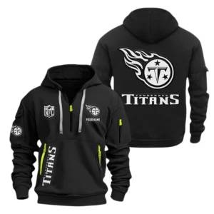 Tennessee Titans Half Zip Hoodie Sports Hooded Multi-Pocket, Custom Name