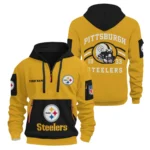 Pittsburgh Steelers Half Zip Hoodie All Over Prints Custom Name