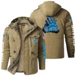 Detroit Lions Windproof Fleece Jacket Hooded Custom Name