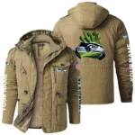 Seattle Seahawks Windproof Fleece Jacket Hooded Custom Name