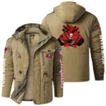 Tampa Bay Buccaneers Windproof Fleece Jacket Hooded Custom Name