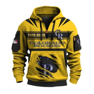 Colorado Rockies 3D Half Zip Hoodie Custom Your Name