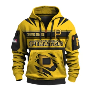 Pittsburgh Pirates 3D Half Zip Hoodie Custom Your Name