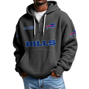 Buffalo Bills Quarter-Zip Waffle Knit Hoodie