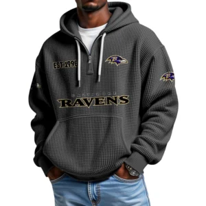 Baltimore Ravens Quarter-Zip Waffle Knit Hoodie