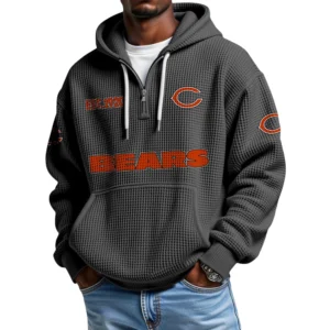 Chicago Bears Quarter-Zip Waffle Knit Hoodie
