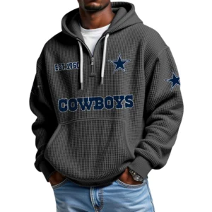 Dallas Cowboys Quarter-Zip Waffle Knit Hoodie