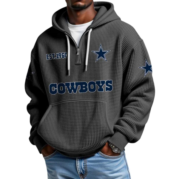 Dallas Cowboys Quarter-Zip Waffle Knit Hoodie