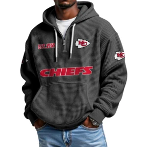 Kansas City Chiefs Quarter-Zip Waffle Knit Hoodie