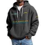 Los Angeles Chargers Quarter-Zip Waffle Knit Hoodie