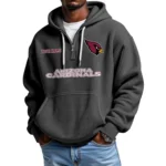 Arizona Cardinals Quarter-Zip Waffle Knit Hoodie Custom Your Name