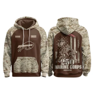 Buffalo Bills x Marine Corps 250th Anniversary 3D Hoodie Limited 2026 Personalize Name