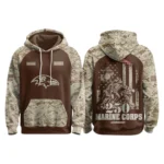 Baltimore Ravens x Marine Corps 250th Anniversary 3D Hoodie Limited 2026 Personalize Name