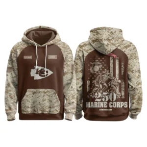 Kansas City Chiefs x Marine Corps 250th Anniversary 3D Hoodie Limited 2026 Personalize Name