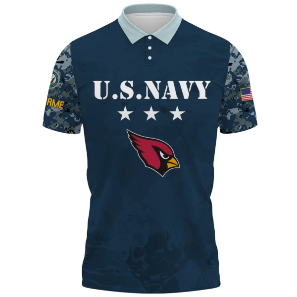 Arizona Cardinals x US Navy 250th Anniversary 3D Polo Shirt Custom Your Name