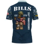 Buffalo Bills x US Navy 250th Anniversary 3D Polo Shirt Custom Your Name