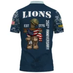 Detroit Lions x US Navy 250th Anniversary 3D Polo Shirt Custom Your Name