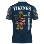 Minnesota Vikings x US Navy 250th Anniversary 3D Polo Shirt Custom Your Name