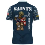 New Orleans Saints x US Navy 250th Anniversary 3D Polo Shirt Custom Your Name