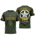 Los Angeles Dodgers x U.S. Army 250th Birthday 3D T-Shirt