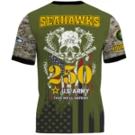 Seattle Seahawks x U.S. Army 250th Celebration Night Game 3D T-Shirt Limited 2026 Custom Your Name