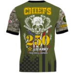 Kansas City Chiefs x U.S. Army 250th Celebration Night Game 3D T-Shirt Limited 2026 Custom Your Name