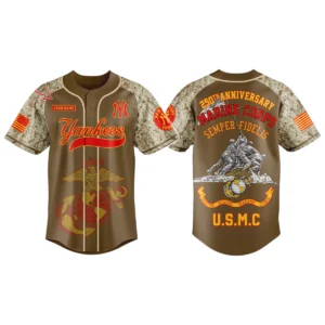 New York Yankees x US Marine Corps 250th Birthday 3D Baseball Jersey Limited 2026 Custom Your Name