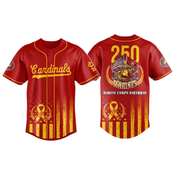 St. Louis Cardinals x US Marine Corps 250th Birthday Tribute 3D Baseball Jersey Limited 2026