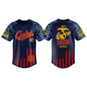Chicago Cubs x USMC 250th Anniversay 3D Baseball Jersey Limited 2026 Custom Name & Number