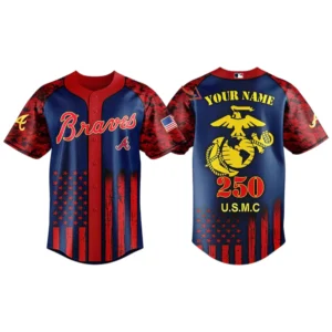 Atlanta Braves x USMC 250th Birthday 3D Baseball Jersey Limited 2026 Custom Your Name
