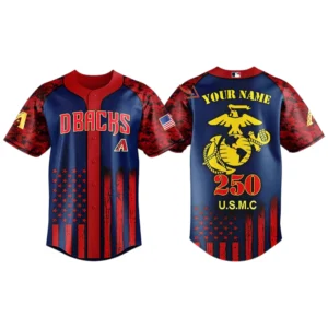 Arizona Diamondbacks x USMC 250th Birthday 3D Baseball Jersey Limited 2026 Custom Your Name