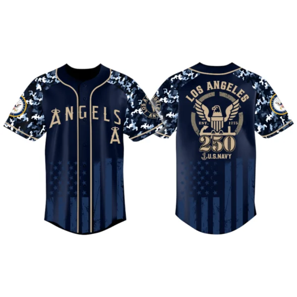 Los Angeles Angels x US Navy 250th Birthday 3D Baseball Jersey Limited 2026