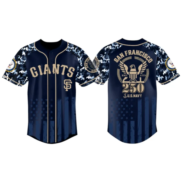 San Francisco Giants x US Navy 250th Birthday 3D Baseball Jersey Limited 2026