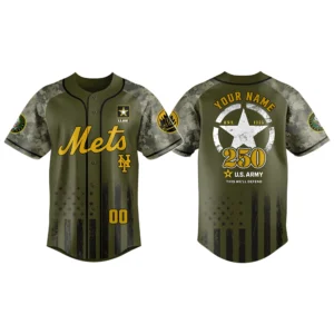 New York Mets x US Army 250th Birthday 3D Baseball Jersey Limited 2026 Custom Name & Number