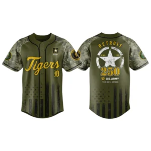 Detroit Tigers x US Army 250th Birthday 3D Baseball Jersey Limited 2026