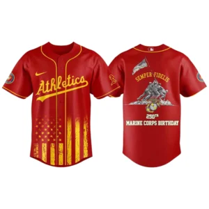 Oakland Athletics x Marine Corps 250th Birthday Semper Fidelis 3D Baseball Jersey Limited 2026