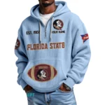 Florida State Seminoles Quarter-Zip Waffle Knit Hoodie Custom Your Name