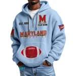 Maryland Terrapins Quarter-Zip Waffle Knit Hoodie Custom Your Name