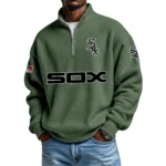 Chicago White Sox Waffle Knit Quarter-Zip Long Sleeve Shirt New 2026