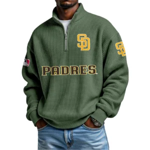 San Diego Padres Waffle Knit Quarter-Zip Long Sleeve Shirt