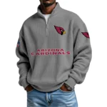 Arizona Cardinals Waffle Knit Quarter-Zip Long Sleeve Shirt