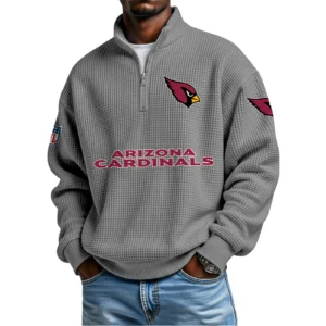 Arizona Cardinals Waffle Knit Quarter-Zip Long Sleeve Shirt