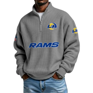 Los Angeles Rams Waffle Knit Quarter-Zip Long Sleeve Shirt