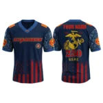 Los Angeles Chargers x US USMC 250th Birthday V-Neck Short Sleeve Jersey 3D Limited 2026 Custom Name