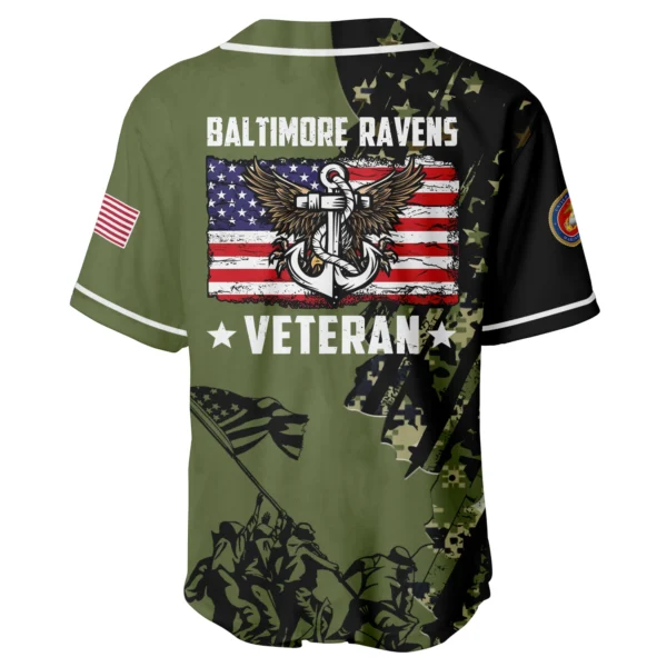 Baltimore Ravens x USMC Veteran 3D Baseball Jersey Limited 2026 Custom Your Name