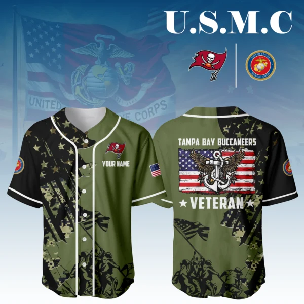 Tampa Bay Buccaneers x USMC Veteran 3D Baseball Jersey Limited 2026 Custom Your Name